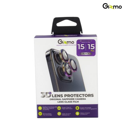 Gizmo ฟิล์มเลนส์ 3D foriPhone 15 รุ่น  Aluminum ring 15, 15plus ,15 pro, 15 pro max  Protector  ปกป้องมากถึง3เท่า