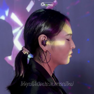 Gizmo หูฟังสมอลทอร์ค หูฟังเกมเมอร์ in-ear headphones สีดำ / ขาว รุ่น GS-009