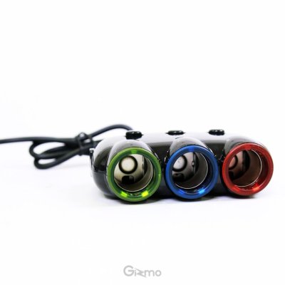 Gizmo Adapter Car Charger 3in1 ที่ชาร์จในรถยนต์ ชาร์จในรถ ที่จุดบุุหรี่3ช่อง ที่ชาร์จเสียบที่จุดบุหรี่ รุ่น GG-007