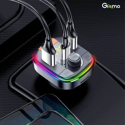 Gizmo บลูทูธในรถยนต์ บลูทูธรถยนต์ อุปกรณ์รับ-ส่งสัญญาณบลูทูธ Car Bluetooth PD Charger รุ่น GG-009