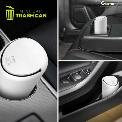Gizmo ถังขยะในรถ ถังขยะพกพา แบบวางช่องแก้วน้ำ ถังขยะในรถยนต์ ถังขยะ GG-013