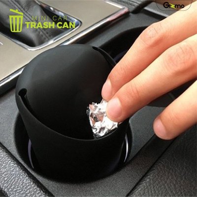 Gizmo ถังขยะในรถ ถังขยะพกพา แบบวางช่องแก้วน้ำ ถังขยะในรถยนต์ ถังขยะ GG-013