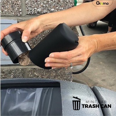 Gizmo ถังขยะในรถ ถังขยะพกพา แบบวางช่องแก้วน้ำ ถังขยะในรถยนต์ ถังขยะ GG-013