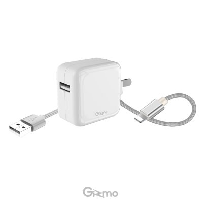 Gizmo อะแดปเตอร์ หัวชาร์จไอโฟน พร้อมสายชาร์จ อุปกรณ์ชาร์จ lightning สีขาว GA-005