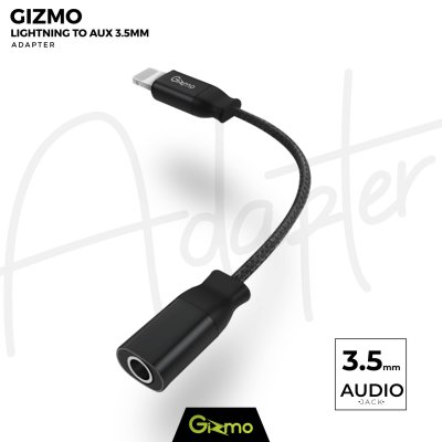 Gizmo หางหนู สายแปลง ไอโฟน เชื่อมต่อ Lightning to Aux Audio 3.5 mm สำหรับหูฟัง และชาร์จไอโฟน GA-010