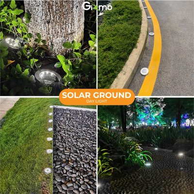 Gizmo ไฟสนาม โซล่าเซลล์ โคมไฟสนาม ไฟโซล่าเซลล์ สปอร์ตไลท์ LED 8 ดวง เปิด-ปิด อัตโนมัติ Day light รุ่น GSH-002