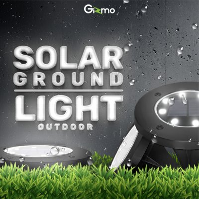 Gizmo ไฟสนาม โซล่าเซลล์ โคมไฟสนาม ไฟโซล่าเซลล์ สปอร์ตไลท์ LED 8 ดวง เปิด-ปิด อัตโนมัติ Day light รุ่น GSH-002