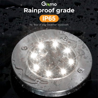 Gizmo ไฟสนาม โซล่าเซลล์ โคมไฟสนาม ไฟโซล่าเซลล์ สปอร์ตไลท์ LED 8 ดวง เปิด-ปิด อัตโนมัติ Day light รุ่น GSH-002