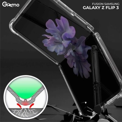 Gizmo เคส samsung Galaxy Z Flip3 เคสใสกันกระแทก เคสซัมซุง ยกขอบกันกระแทก เคส flip3 รุ่น Fusion
