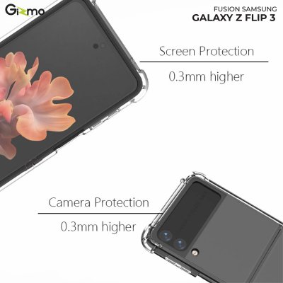 Gizmo เคส samsung Galaxy Z Flip3 เคสใสกันกระแทก เคสซัมซุง ยกขอบกันกระแทก เคส flip3 รุ่น Fusion