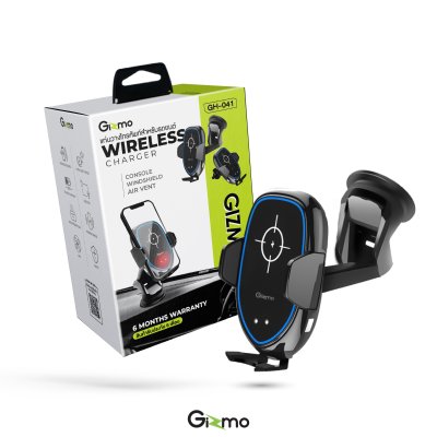 Gizmo ที่วางโทรศัพท์ในรถ ระบบออโต้ Autolock ที่ยึดมือถือ พร้อมชาร์จไร้สาย Wireless Charger รุ่น GH-041 ประกัน 1 ปี