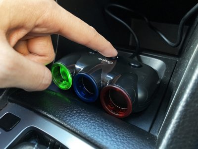 Gizmo Adapter Car Charger 3in1 ที่ชาร์จในรถยนต์ ชาร์จในรถ ที่จุดบุุหรี่3ช่อง ที่ชาร์จเสียบที่จุดบุหรี่ รุ่น GG-007