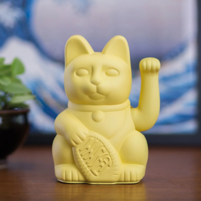 Gizmo Lucky Cat The Classic Collection แมวกวักสี Yellow สัญลักษณ์แห่งความเจริญรุ่งเรืองและกำไร