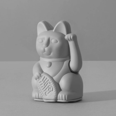 Gizmo Lucky Cat Classic Collection แมวกวักสี Gray สัญลักษณ์แห่งความมั่นคงและความคิดที่เป็นระบบ