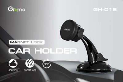 ที่วางโทรศัพท์ในรถ Gizmo GH 018 Magnet Lock แม่เหล็กกำลังสูง หมุน 360° ฐาน Easy Lock