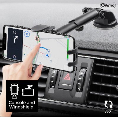 Gizmo ที่ตั้งมือถือ ที่วางโทรศัพท์ในรถ ที่ยึดมือถือ ติดคอนโซล กระจกหน้า easy lock รุ่น GH-039