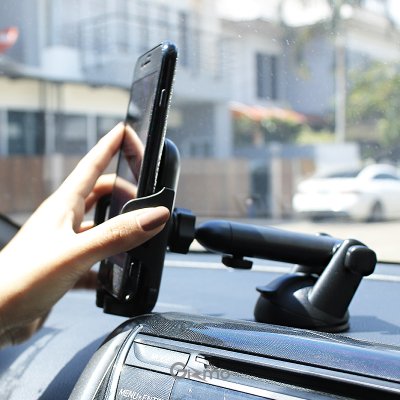 ที่วางโทรศัพท์ในรถ Gizmo GH 010 Kevlar แข็งแรง ปรับยืดได้ คันโยกสุญญากาศ หมุน 360°