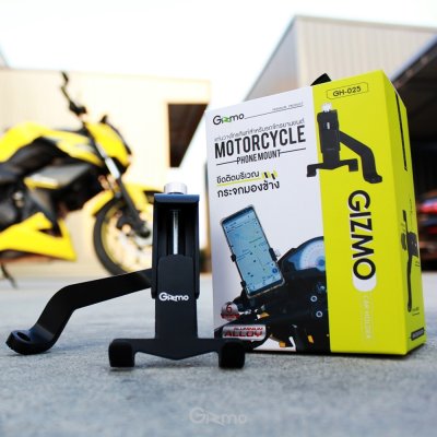 Gizmo แท่นยึดโทรศัพท์ สำหรับจักรยานยนต์ ที่จับมือถือบนมอเตอร์ไซค์ ติดกระจก รุ่น GH-025
