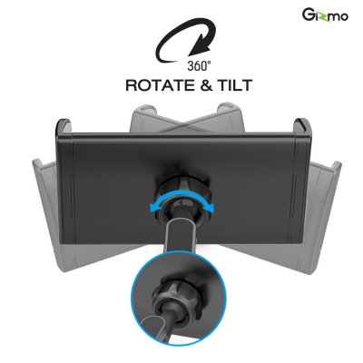 Gizmo ที่ยึดมือถือ หลังเบาะรถยนต์ ไอแพด แท็บเล็ต ที่หนีบมือถือเบาะหลัง หมุนได้ 360 องศา ปรับสั้นยาวได้ GH-032