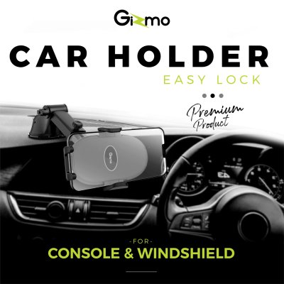 Gizmo GH-037 ที่วางโทรศัพท์ในรถ ที่ยึดมือถือ ติดคอนโซล และกระจกหน้า สีดำ ประกันสินค้า 1 ปี