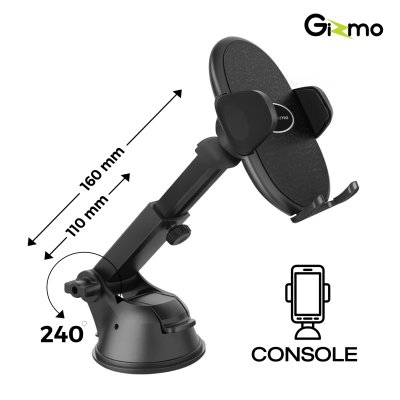 Gizmo GH-037 ที่วางโทรศัพท์ในรถ ที่ยึดมือถือ ติดคอนโซล และกระจกหน้า สีดำ ประกันสินค้า 1 ปี