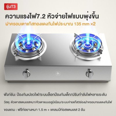 CAMEL Stainless Steel Gas Stove,  2-Burner Gas Stove