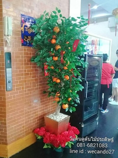 ต้นส้มปลอม ต้นส้มประดิษฐ์ สำหรับตกแต่งเทศกาลตรุษจีน หรือวางมุมต่างๆเสริมโชคลาภบารมี