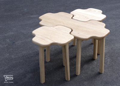 CLOUDY wood stool set