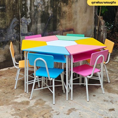 ชุดโต๊ะเก้าอี้นักเรียนกลุ่ม