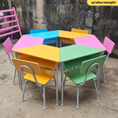 ชุดโต๊ะเก้าอี้นักเรียนกลุ่ม