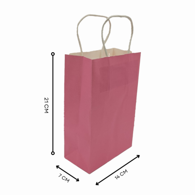 Paper bag with Handle Size S/M (Orange,Pink, Black)