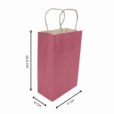 Paper bag with Handle Size S/M (Orange,Pink, Black)