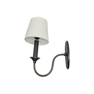 โคมไฟติดผนังทองเหลือง โคมผ้าสีขาวนวล BWL19