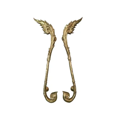 มือจับประตูทองเหลืองลายไทย ACMR45F