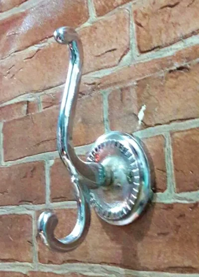 ขอแขวนผ้าทองเหลือง ชุบเงิน