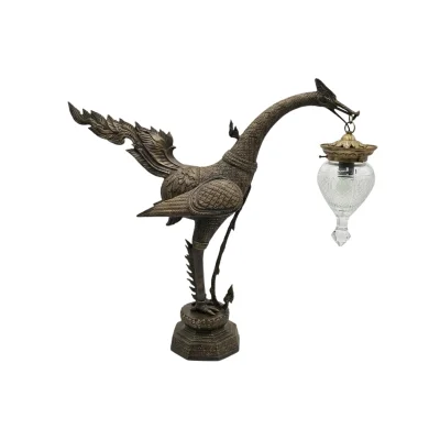 Brass swan lamp
