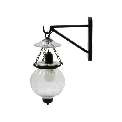 โคมไฟติดผนังก้านทองเหลือง แก้วฟักทองเล็ก 5" WLPK18