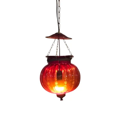 โคมไฟฟักทองสีแดง HPK18