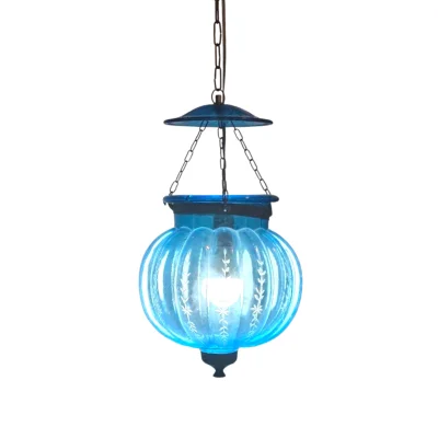 โคมไฟฟักทองสีฟ้า HPK18A (ขั้ว E27)