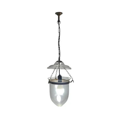 โคมไฟห้อยเพดานทองเหลืองแก้วยูขาวใส 7" HLUS18