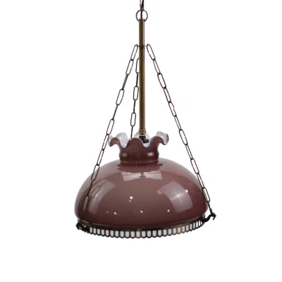 โคมไฟห้อยเพดานทองเหลือง แก้วดัสสีม่วง 11 นิ้ว HTL68A