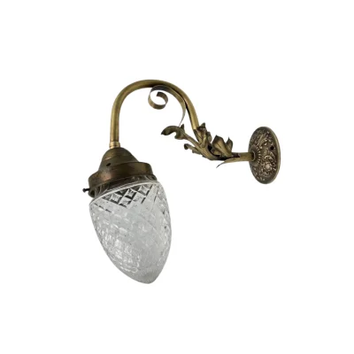 โคมไฟติดผนังก้านทองเหลืองแท้ แก้วเจียร WLCG01