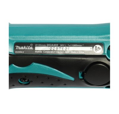 MAKITA เครื่องเจียไร้สาย 18 โวลต์ ขนาด 4 นิ้ว รุ่น DGA402RFE  รวมแบตเตอรี่และแท่นชาร์จ