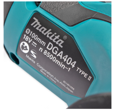 MAKITA  เจียร์ไร้สาย 4" สวิทซ์ข้าง 18V รุ่น DGA404RFE