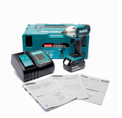 MAKITA บล๊อกไร้สาย 1/2" (แบต+MAKPAC) รุ่น DTW190SF1J