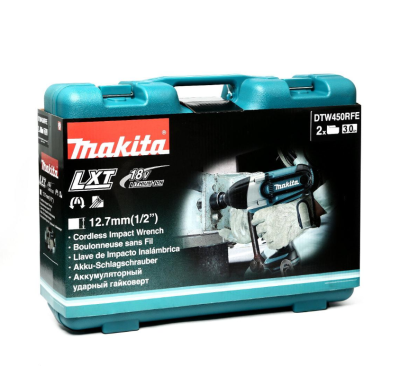 MAKITA บล๊อกไร้สาย 1/2" 18V รุ่น DTW-450RFE