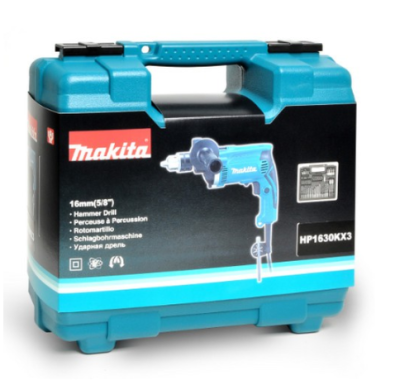 MAKITA สว่านกระแทก 16mm (5/8") 710W ปรับช้าเร็ว (มีกล่อง) ชุด 74 ชิ้น รุ่น HP1630KX3