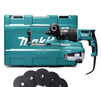 MAKITA สว่านโรตารี่ 3 ระบบ พร้อมที่ดูดฝุ่น ตัวกรองจับฝุ่นขนาด 3 ไมครอนหรือใหญ่กว่าได้ รุ่น HR2653