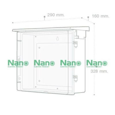 Nano ตู้กันน้ำพลาสติกมีหลังคา ฝาใส รุ่น NANO-102CW
