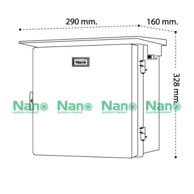 Nano ตู้กันน้ำพลาสติกมีหลังคา ฝาทึบ รุ่น NANO-102G